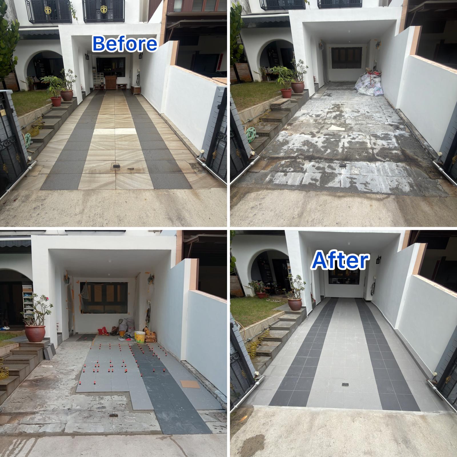 Driveway Tile Replacement & Outdoor Flooring Renovation Service in Singapore